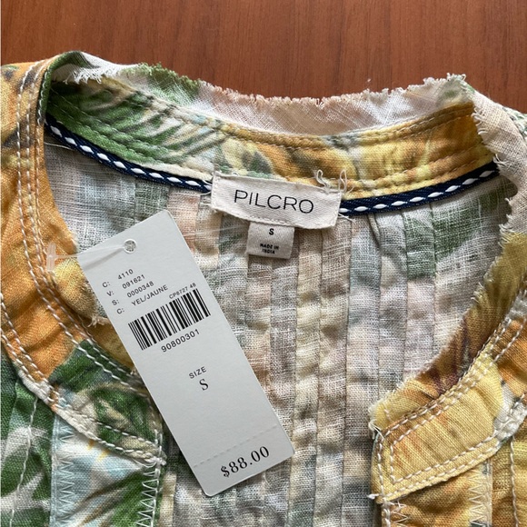 Anthropologie Pilcro Raw-Edge Linen Swing Tank, NWT - Picture 4 of 5
